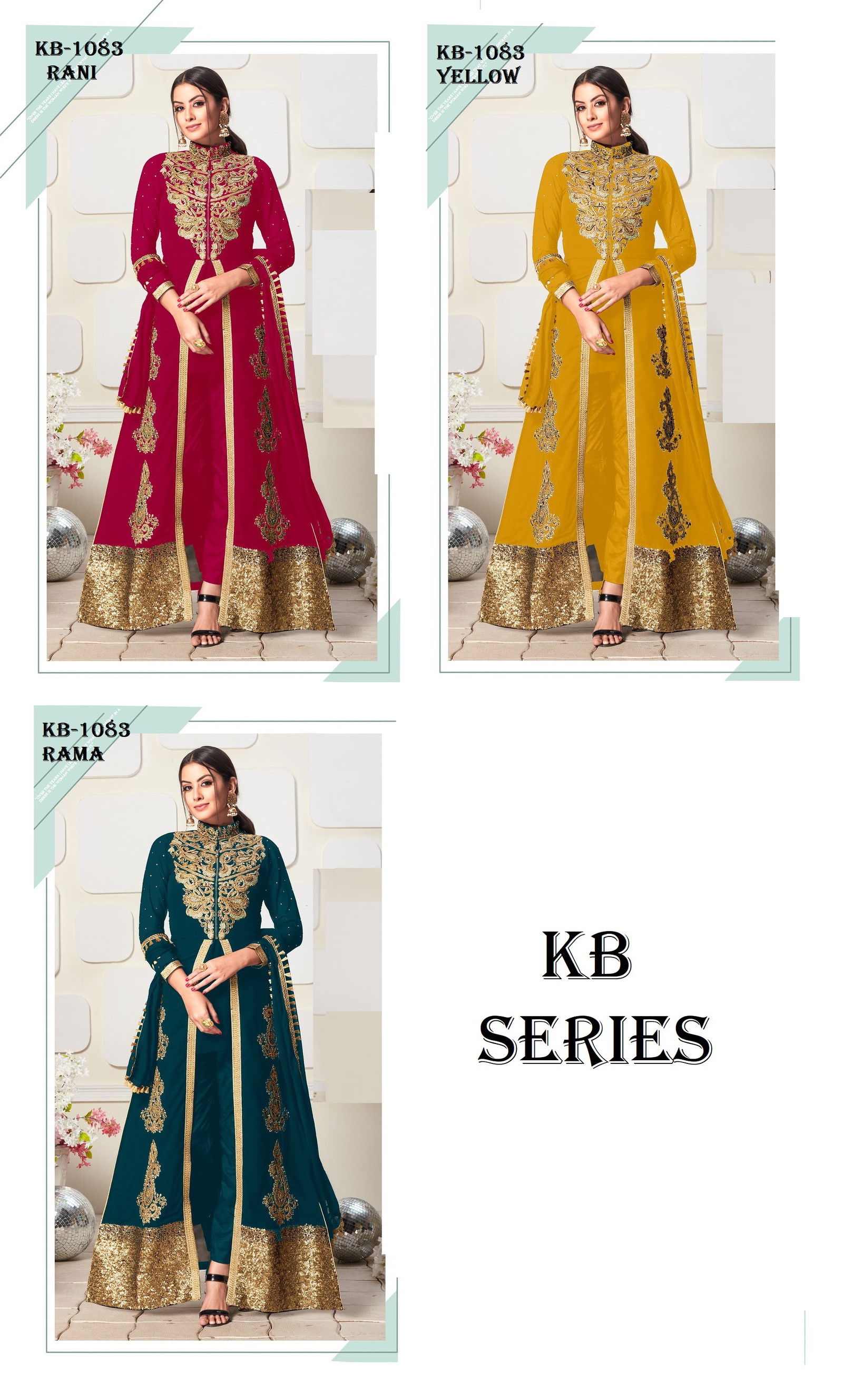Kb 1083 Colors Designer Embroidered Salwar Suits Collection